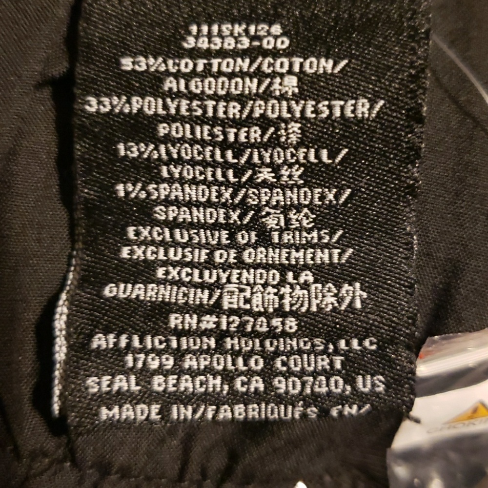 NEW AFFLICTION RAQUEL STANDARD BLACK DENIM - Picture 8 of 8